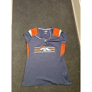 NFL Team Apparel Denver Broncos Women's Shirt Blue Orange White Football L